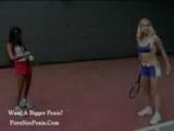 Girls in love - lesbian tennis lesson 